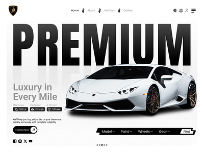 Lamborghini Landing Page Design UI app design design figma figma design ui ux website design