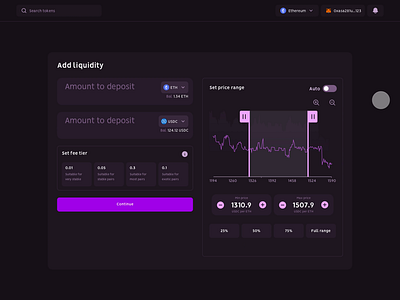 Add liquidity interaction animations app blockchain design ui ux web3