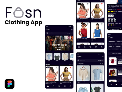 Fasn Clothing App UI Design project 3d animation branding design graphic design illustration logo motion graphics ui vector