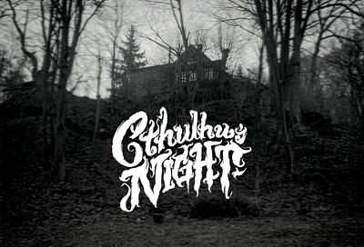 Cthulhu's Night climate cover cthulhu filip horror house illustration komorowski letters logotype lovecraft magic monster mystery noir novel script secret typography vector