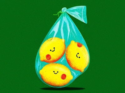 Bag of Lemons illustration illustrator lemon texture the creative pain vector