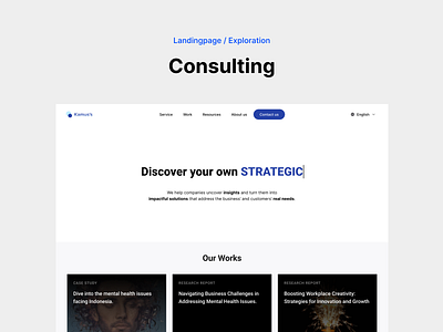 Consulting Landing Page Design / Home Page UI branding clean design home home page landing landingpage minimalizem profile company site ui ui design uiux ux design web web design web page web site webpage website