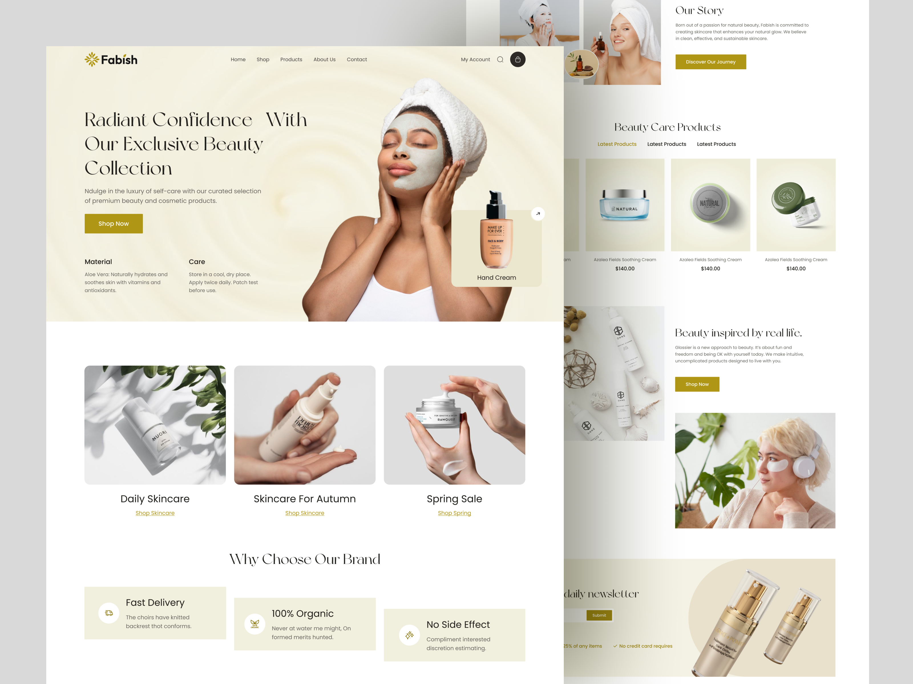 Example of Skincare Website Design & Development