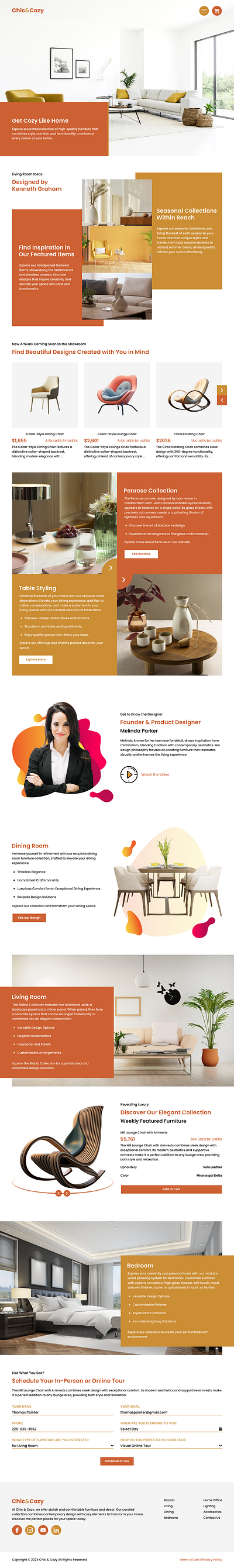 Furniture Website Design business ecommerce furniture home landing page online store ui web design website website design