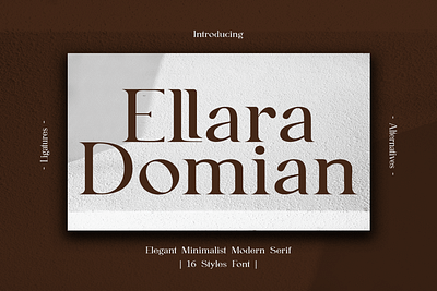 Ellara Domian - Elegant Modern Serif | Free Fonts alternates branding classy contemporary design elegant font free free font freebie graphic design ligatures logo minimalist modern roman serif serif font typeface typography