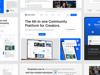 Creator Connect - SaaS Community Landing Page circle.so collaboration community community building community management creator group disscusion landing page networking online community online events platform community platform online post saas social media socialmediaengagement socialnetwork thread web app