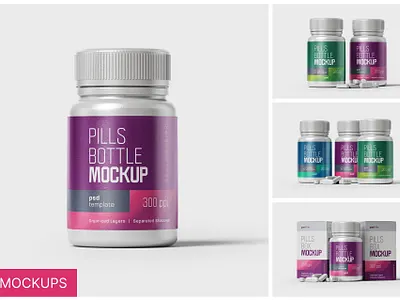 Medicine Bottle and Box Mockup medicine bottle and box mockup