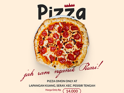 Pizza Omon – Deliciously Affordable at Only 14K! affordableeats foodbranding foodposter funfood graphicdesign lapangankijang localbusiness localflavor pepperonipizza pesisirtengah pizza posterdesign typography