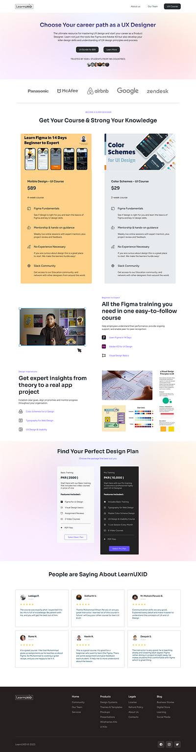 LearnUXID Home Page Design design educational design figma figma design figma ui graphic design hero section home page design landing page landing page design learnuxid online education ui design ui ui ux ui ux design ui design user experience user interface user research ux design