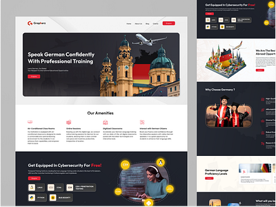 Web Page Design for a Language Learning Institute. german landingpage modern portfolio webpage website