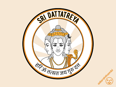 Logo design for Sri Dattatreya. art branding caricature dattatreya god god art graphic design hindu hindu god illustration illustrator india indian gods logo logo designer india potrait sri dattatreya vector