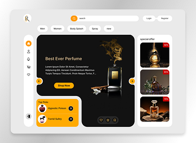 Perfume Website Design ui