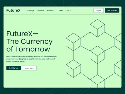 Web Design(UX+UI) for cryptocurrency FutureX clean coin concept crypto cryptocurrency currency design green token ui ux wallet webdesign website тае