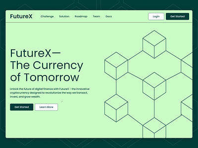 Web Design(UX+UI) for cryptocurrency FutureX clean coin concept crypto cryptocurrency currency design green token ui ux wallet webdesign website тае