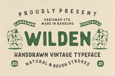 Wilden - Handdrawn Vintage Typeface adventure aged apparel branding clothing display fonts distressed hipster illustration logotype motorcycle outdoor packaging pressed sans serif serif fonts skull