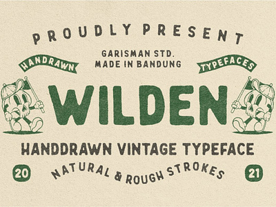 Wilden - Handdrawn Vintage Typeface adventure aged apparel branding clothing display fonts distressed hipster illustration logotype motorcycle outdoor packaging pressed sans serif serif fonts skull