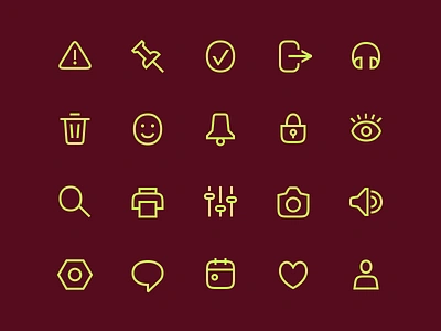 Iconset icon icons iconset interface kit line metaphor outlined pictogram symbols ui