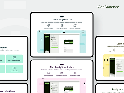 Get Seconds - Landing Page aida branding bullet design features hero landing landing page logo minimal pastel product screen screenshot section ui ux video web webdesign