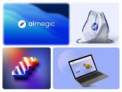 AImegic Logo Branding aimegic logo branding animation app branding creativity design graphic design illustration logo ui vector