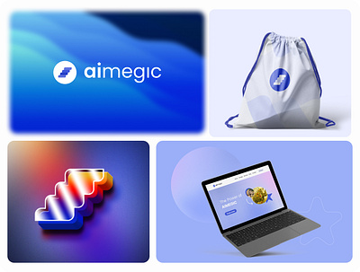 AImegic Logo Branding aimegic logo branding animation app branding creativity design graphic design illustration logo ui vector