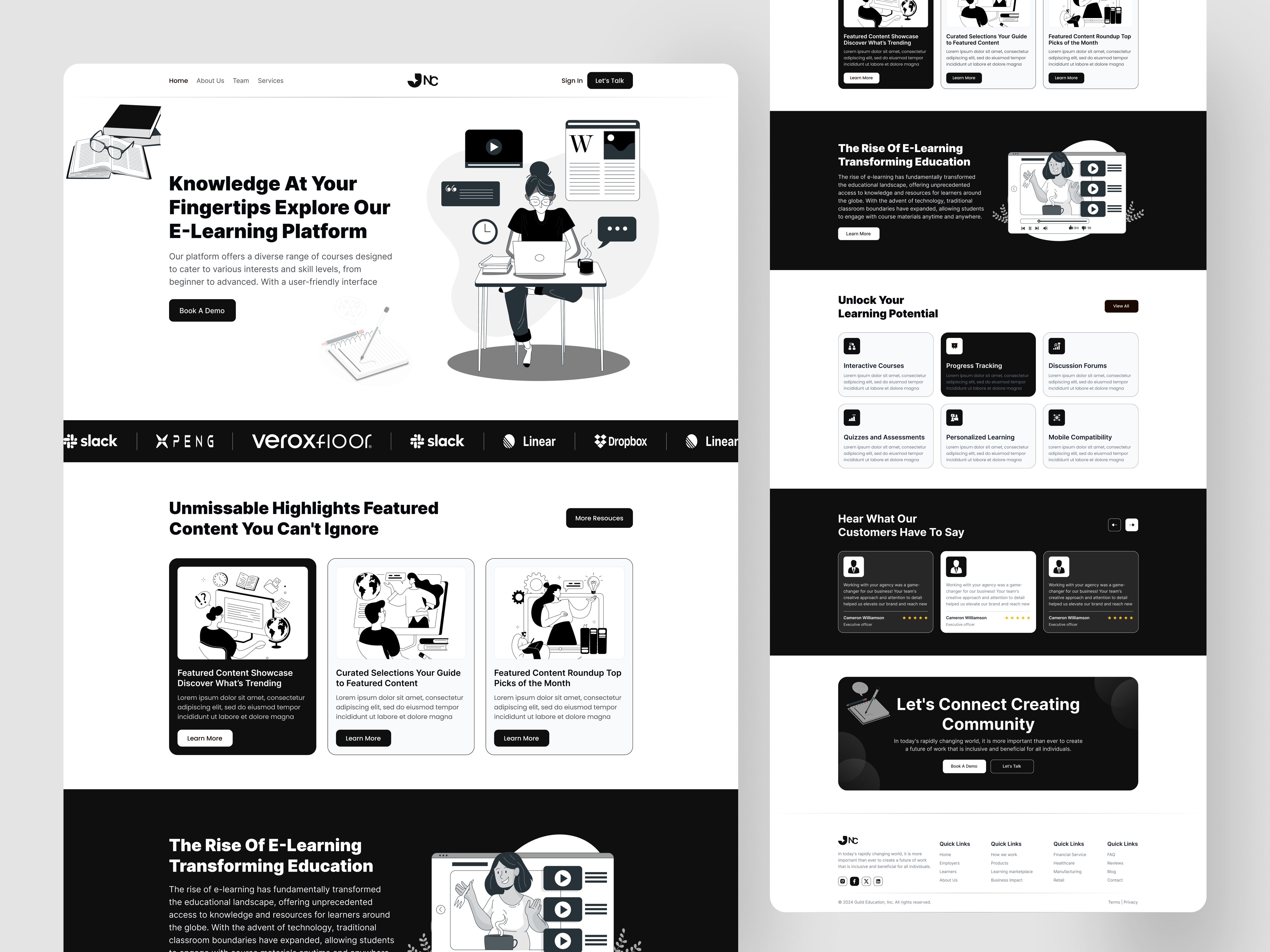 Example of Custom Landing Page UI Design