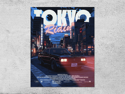 TOKYO RIDIN POSTER adobe art car design dribbble illustration photoshop poster tokyo trend