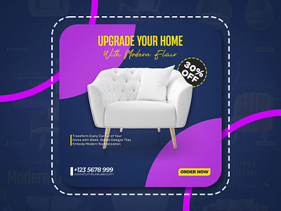 Modern Social Media Furniture Ads Poster Designs! 3d animation bedroom furniture design branding graphic design logo motion graphics ui