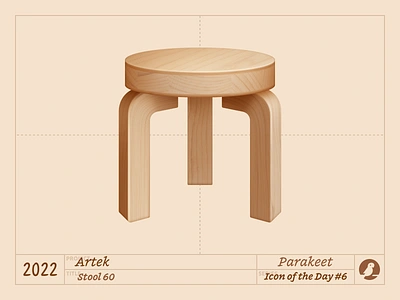 Icon of the Day #6 artek design icon icons illustration stool stool 60 vector wood