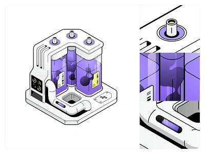 Assetize – Website illustrations animation branding fintech hero page hero section illustration saas sci fi illustration visual identity