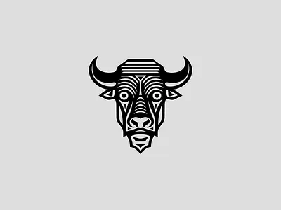 Bull Head Logo angus animal branding bull cattle design emblem farm geometric horns icon illustration lines logo mark mascot ox sports vector