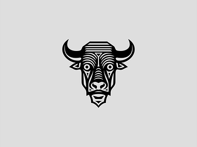 Bull Head Logo angus animal branding bull cattle design emblem farm geometric horns icon illustration lines logo mark mascot ox sports vector