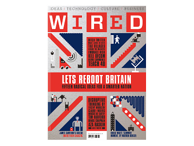 Cover for Wired UK cover illustration illustration infographics union jack wired magazine