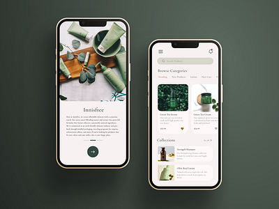 Innisfree redesign app cosmetic design innisfree korea korean mobile ui ux