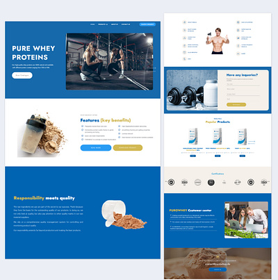 PURE WHEY PROTEINS WEB DESIGN corporate medical protein sport template ui webdesign wordpress