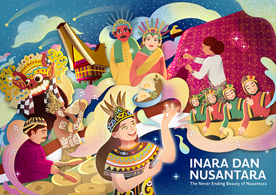 ✨The Never Ending Beauty of Nusantara✨ colorfull digitalillustration graphicdesign illustration illustrationdesign indonesia indonesianculture