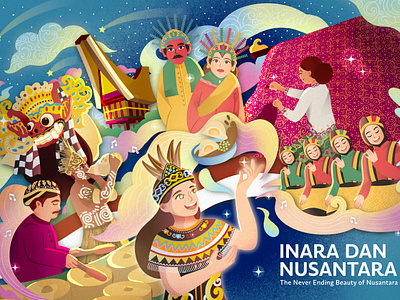 ✨The Never Ending Beauty of Nusantara✨ colorfull digitalillustration graphicdesign illustration illustrationdesign indonesia indonesianculture