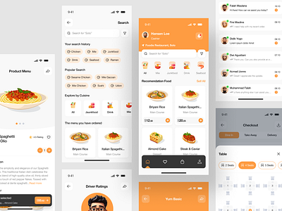 YamYam - Food Delivery App UI Kit booking table courier delivery delivery service driver fast food food delivery food delivery app illustration kitchen order rating restaurant menu shipping shop tracking uber ux food ux food delivery ux mobile shipping