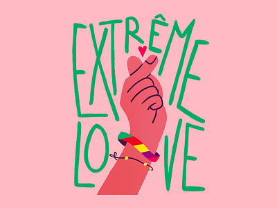 Extreme love <3 finger heart fingers heart illustration kiss love