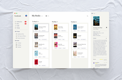 Goodreads website redesign design designer goodreads ui ux web website