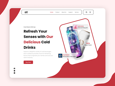 Energy Drink Landing Page - Charge Your Day energy drink landing page mobile design product design soft drink uiux design web page