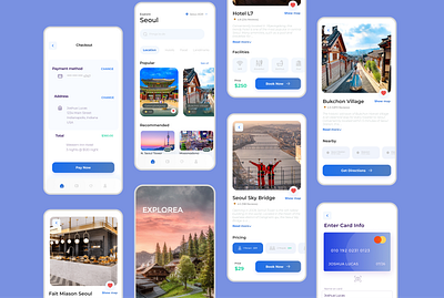 Explorea travel app app design designer figma travel ui ux