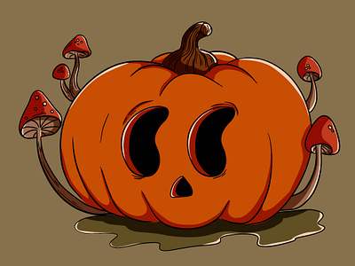 Hello, pumpkin cartoon style digital illustration illustration procreate