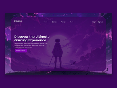 Glass morphism Anime Landing page anime landing page figma design glass morphism landing page ui ui ux design trends uiux
