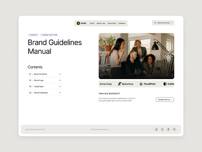 KAAY — Brand Guidelines Template brand book brand style guide framer framer design framer development framer template