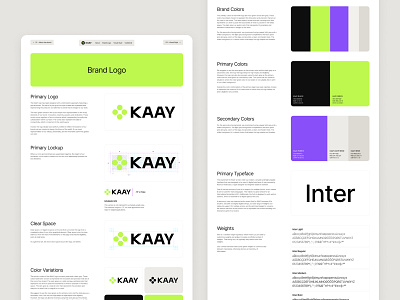 KAAY — Brand Guidelines Template brand book brand style guide framer framer design framer development framer template