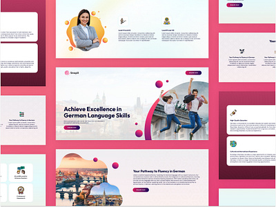 Home page for German teaching institute design graphic logo ui uiux ux vector