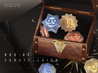 Figma-V3D｜Box of constellation 3d constellation figma logo ui visual design