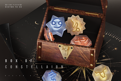 Figma-V3D｜Box of constellation 3d constellation figma logo ui visual design