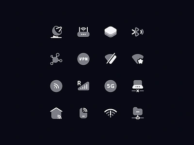 NeatIcons - Connectivity, Signal Icons - Bulk Style 5g blo bluetooth broadcast connect data icon icon pac icon pack icon set iconography icons modem neaticons router satelite dish signal smart home wifi