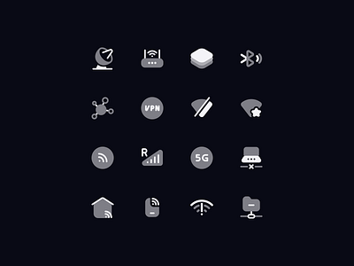 Connectivity, Signal Icons - Bulk Style 5g blo bluetooth broadcast connect data icon icon pac icon pack icon set iconography icons modem neaticons router satelite dish signal smart home wifi